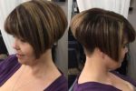 Cute Short Angled Wedge Haircut For Women Over 60