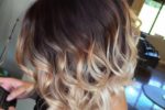 Cute Short Brown Bob Haircut With Curled Ends And Highlights