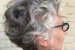 Short Messy Curly Haircut For Women Over 60 With Grey Hair