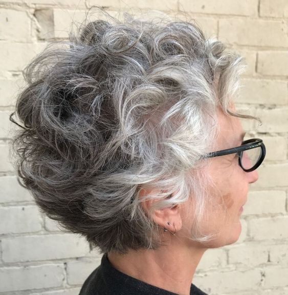 short-messy-curly-haircut-for-women-over-60-with-grey-hair ...