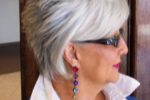 Short Shag Hairstyle For Over 60 Women With Grey Hair