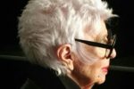 Short Spiky Hairstyle For Older Women With Grey Hair And Wear Eye Glasses