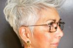 Trendy Short Spiky Haircut For Older Women With Grey Hair