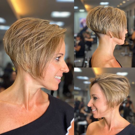 Effortless Short Layered Hairstyles for Ladies to Look Beautiful Inverted-Pixie-Bob