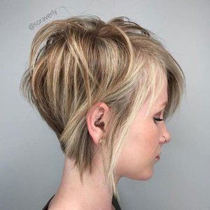 Effortless Short Layered Hairstyles for Ladies to Look Beautiful Layered-Pixie-Bob-with-Highlights