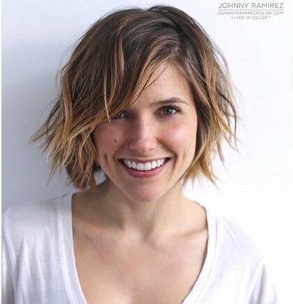60 Excellent Short Hairstyles for Round Faces (Updated 2022) Shaggy-choppy-bob-1-e1637199919327