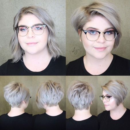 60 Excellent Short Hairstyles for Round Faces to Look Stunning Wavy-pixie-bob