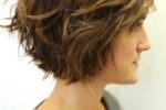 Awesome Messy Bob Hairstyle For Older Women With Curly Hair
