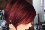 Awesome Pastel Burgundy Color On Choppy Haircut