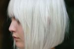 Beautiful White Colored Bob Haircut Style For Women