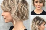 54 Awesome Short Layered Bob Hairstyles Ideas choppy-bob-hairstyle-with-layers-and-bangs-150x100