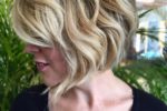 Cute Looking Messy Bob For Older Women With Thick Hair