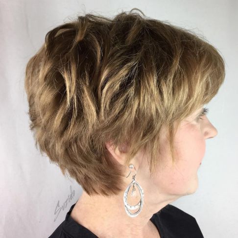 perfect angled layered haircut for older women with thick hair