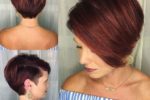 Pretty Looking Choppy Haircut With Pastel Burgundy That Look Awesome With Older Women