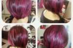 Pretty Two Toned Burgundy Pastel Haircut Ideas For Women Over 60