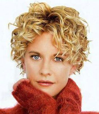 short blonde curly haircut with bangs for over 50 women