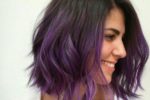 Trendy And Modern Wavy Purple Ombre Hairstyle For Women