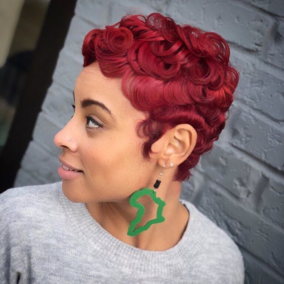 Cherry Colored Messy Finger Wave 1