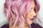 The Bright Pink Curls Style For Short Hair 1