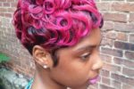 Fun, Pinched Neon Pink Wave Hairdo 4