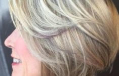 45 Short Hairstyles for Grey Hair and Glasses that Make Older Women Still Looking Stylish angled_bob_hairdo_for_older_Women_1-235x150
