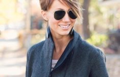 45 Short Hairstyles for Grey Hair and Glasses that Make Older Women Still Looking Stylish choppy_pixie_with_long_side_bangs_hairdo_2-235x150