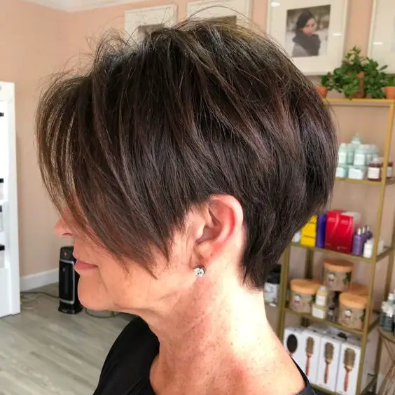45 Short Hairstyles for Grey Hair and Glasses that Make Older Women Still Looking Stylish choppy_pixie_with_long_side_bangs_hairdo_5