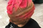 Fun, Pinched Neon Pink Wave Hairdo 5