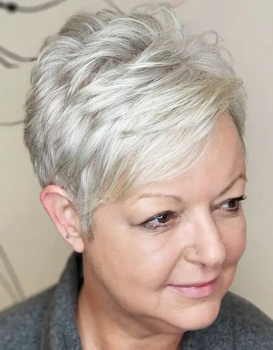 Pixie Undercut Hairstyle with Grey Hairs 3