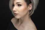 Silver Stacked Shaved Hair Style 2