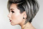 Silver Stacked Shaved Hair Style 5