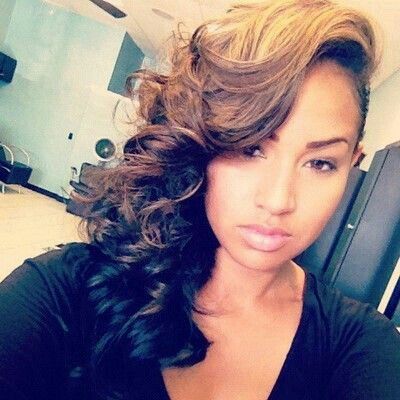 Big Curls and Smooth Side Swept Up-Do Hairstyles for African American Women 1