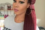 Straight Full Braid Hairstyle For African American Women 2