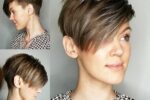 Brown Side Swept Hair With Taper Fade