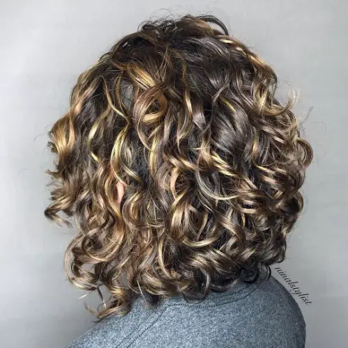 Curly layered bob
