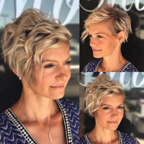 100 Flattering Short Hairstyles for Women Over 50 with Fine Hair Curly-pixie-wedge