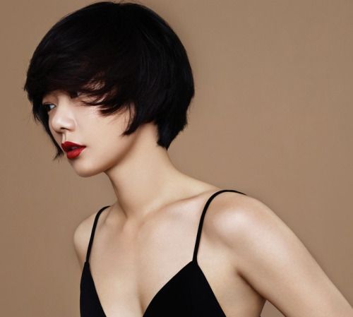 High Pixie With Bangs Asian hairstyles for women 2
