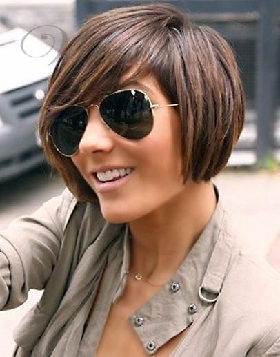 100 Flattering Short Hairstyles for Women Over 50 with Fine Hair Voluminous-stacked-wedge-with-side-bangs