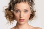 Tight Curly Hair With Birdcage Veil For Wedding 5