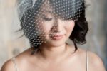 Tight Curly Hair With Birdcage Veil For Wedding 6