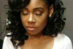 Side Swept Curl Bob Hairstyle For African American Women 6