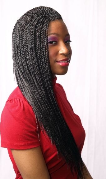 Straight Full Braid Hairstyle for African American Women 5