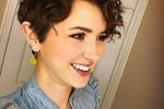 Brunette Curly Pixie Haircut