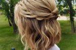 Short Curly Hairstyle With Crown Braid
