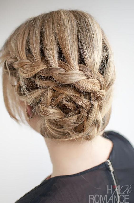 Curved Braid Updo for Prom