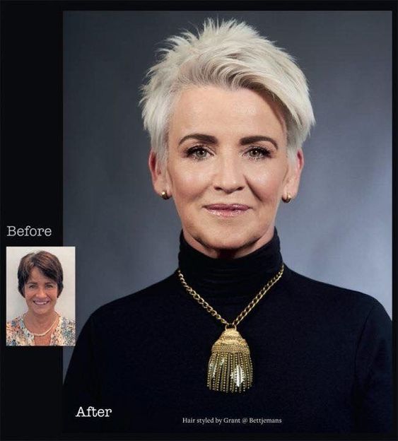 Pixie Do with Side Swept Bangs Hairstyles for Women Over 70