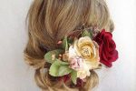 Hair Updo With Floral Piece