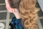 High Ponytail With Curly Ends