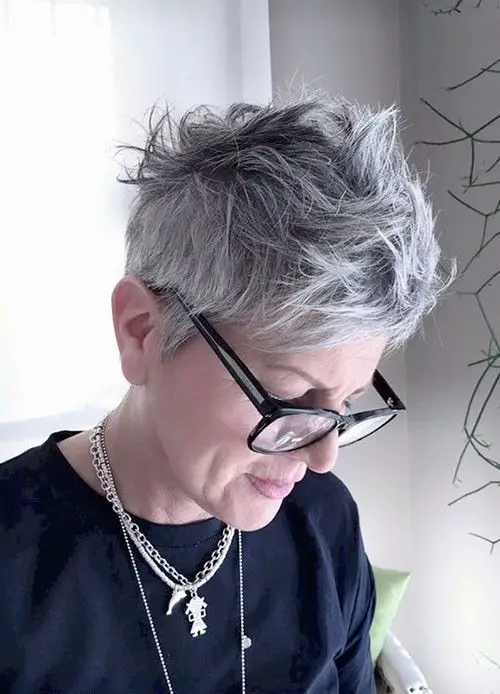 Funky Pixie Do with Gray Top