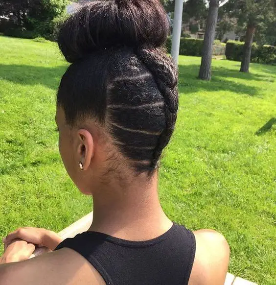 Messy Buns Braid Hairstyle for Short African Hair